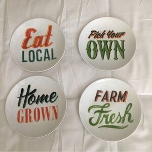 Paper Source Farmhouse Side Appetizer Plates Typography Fall Farmers Market 2014
